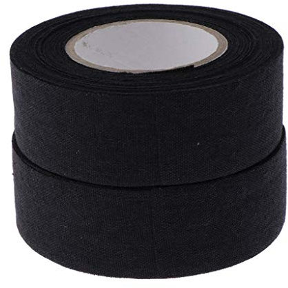 Inzopo Griffband für Hockeyschläger, verschleißfest, 2 Rollen, 2,5 cm x 11 Meter, 6 Farben zur Auswahl, Schwarz