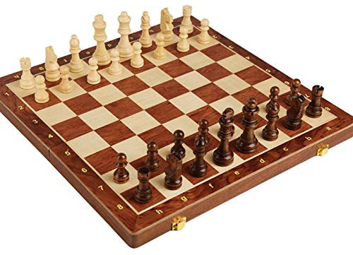Cutfouwe schachspiel，Schach Schachbrett und schachfiguren Holz，holzspiel，schachspiel Kinder，Chess Set, 39 x 39 × 2.5cm