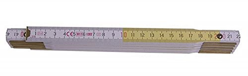 LEVIOR - Mètre pliant 2 m – Bois professionnel blanc jaune