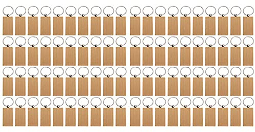 Micvtve 80 PièCes SéRies Vierge Porte-CléS en Bois Bricolage Porte-CléS en Bois éTiquettes CléS Peuvent Graver des Cadeaux de Bricolage