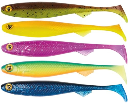 Fox Rage Gummifisk för abborrefiske & gösfiske UV slick shad blandat färgpaket, längd: 9 cm