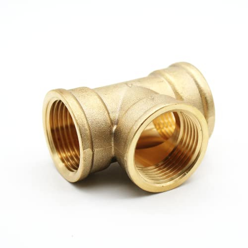 DOJA Barcelona | Raccordo a T Ottone | 3/8 | Femmina | Ottone | Giunto a t per Raccordi Idraulici | Giunto a T per Tubo | Raccordo Ottone per Rubinetto, Radiatore, Aria Condizionata, Tubi Gas