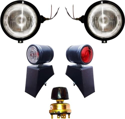 APSMOTIV Tractor Headlights Assemblies Tractor Lights With 12v Bulbs for Tractor, David Brown 700 900 800 1200 1400 Series Massey Ferguson 35 35X 65 765 | Case/IH Tractor B275 B250 B414 B444
