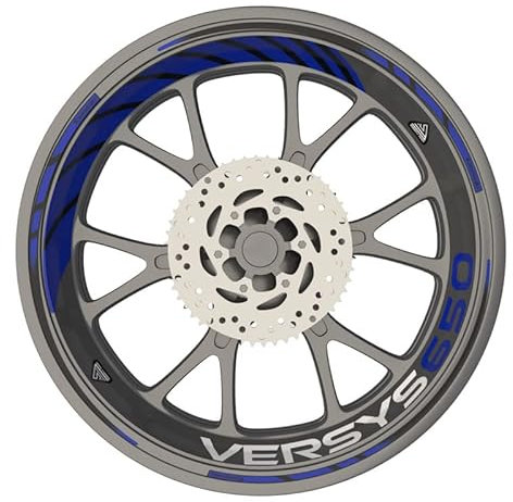 Felgenband für Motorrad Kawasaki Versys 650 Premium Qualität (Aufkleber für 2 Räder) (blau)