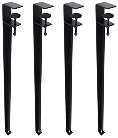 4 Pieds de Table de Salle à Manger en Forme de F,Pieds de Serrage de Table Réglables,Pieds de Meubles Métal,pour Console de Meubles de Table Basse Bricolage,7 Couleurs (40cm(15.7in),Black)