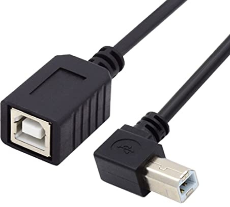 chenyang Printer Scanner Disk USB 2.0 Type B Male to Female 90 Degree Right Angled Extension Cable 20cm