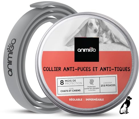 Collar Antiparasitario Perros y Gatos (70cm), 8 Meses de Protección, Antipulgas, Antigarrapatas, Antimosquitos - Collar Antiparasitario Gatos y Perros - Grandes, Medianos, Pequeños