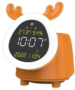 Bammare Lichtwecker mit 15 W Kabellosem Ladegerät, Wiederaufladbares LED Nachtlicht mit USB-Anschluss, 7-farbig Dimmbare RGB Atmosphärenlampe mit Bluetooth Lautsprecher, Braun