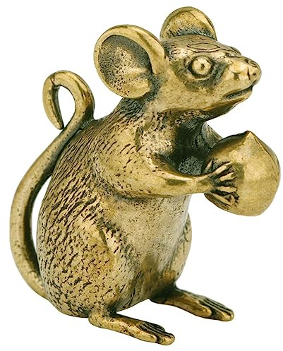 BESPORTBLE Brass Mouse Ornament Car Decoration Cars Ornament Desk Topper Retro Small Rat Figure Feng Shui Statue Chinese Zodiac Copper Rat Housewarming Brass Blessing Statue Car