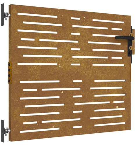 vidaXL Puerta de jardín Acero corten diseño Cuadrado 85x100 cm