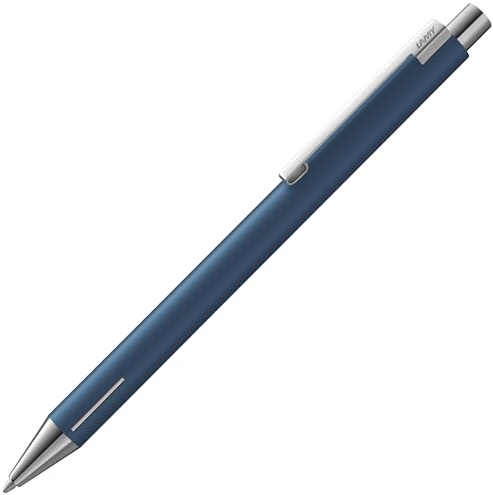 Lamy econ indigo matt - penna a sfera con corpo in acciaio inossidabile - caratteristica clip curva e innovativa zona di presa - incl. ricarica grande M 16 in larghezza linea M in nero