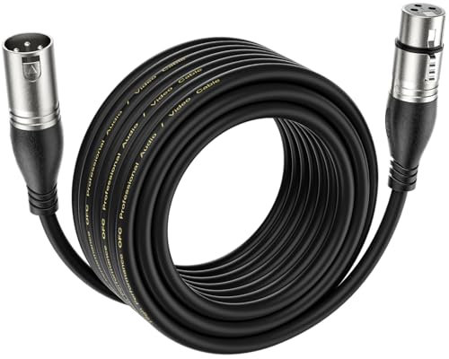 EBXYA Cavo XLR per Microfono 10 m Premium 3 Pin, Bilanciato Maschio a Femmina, DMX, Cavo Patch