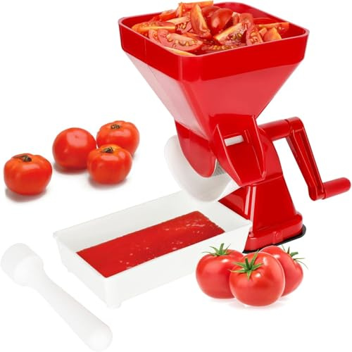 Tomato Strainer Manual Tomato Press Juicer - Stainless Steel Food Strainer Sauce Maker for Vegetables Fruit, Food Mill Kitchen Tool for Canning Pasta Sauce Puree,Usage Reference Product Description