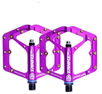 Inovey 9/16 CNC Buntes Fahrradpedal Tp-50 Pedale MTB Aluminiumlegierung Rutschfestes Fahrradpedal Selbstschmierendes Lager + Versiegeltes Lager -lila -14mm