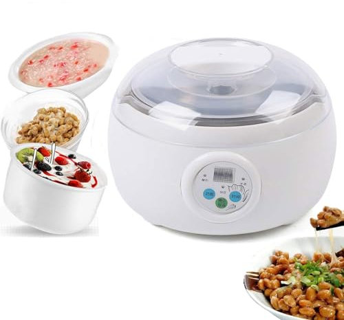 EEYZD Macchina elettrica la fermentazione Vino di Riso Natto Yogurt, yogurtiera Controllo Intelligente della Temperatura costante 1,5 Litri,per Produttore di Formaggio Domestico