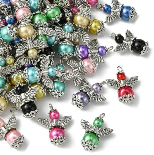 Stiesy blandade former färgglada glasberlocker glas dinglande berlocker för gör-det-själv-armband halsband hantverk ornament tillbehör dekor, Ingen metalltyp