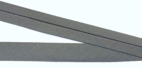 Großhandel für Schneiderbedarf 25 m Baumwollschrägband grau 20 mm vorgefalzt