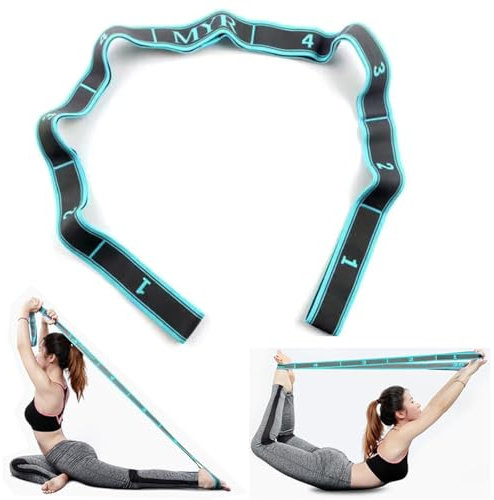 Sangle de Yoga avec 9 Boucles, Band Elastique Sport, Band D'étirement des Ligaments pour Fitness, Pilates et Stretching