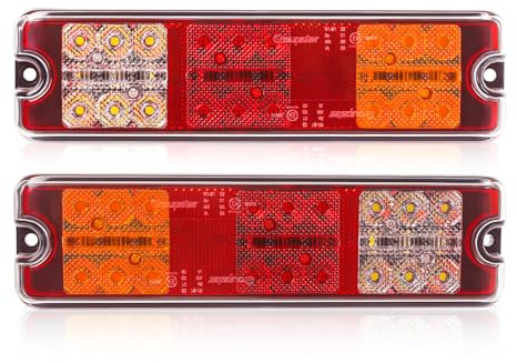 Yinaolan 2 Stück LED Anhänger Rückleuchten 12/24V 27 LEDs Superhelle wasserdichte mit Blinker,Bremse,Rück, Rückfahr,Reflektor lampe für RV LKW KFZ Traktor Bootsanhänger