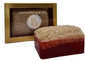 Luffa Seife 120 g mit Granatapfel – für Körper und Gesicht, feuchtigkeitsspendend, Luffa Seife, Granatapfel, parabenfrei, sanftes Peeling