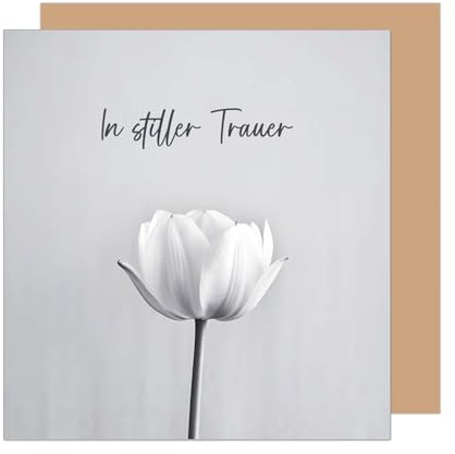 Edition Seidel Tarjeta de condolencia cuadrada premium con sobre, tarjeta de condolencia con texto en alemán In stiller Trauer Mitgefühl stille Anteilnahme Abschied herzliches Beileid (TQ129 SW025)