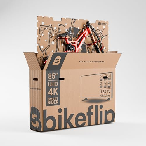 Bikeflip Box Carton d’Expédition pour Vélos VTT, E-Bike et Gravel, Carton Résistant Réutilisable, Montage Rapide pour Voyages et Transport par Transporteur