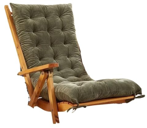 MAQDDO Deckchair Cushion Chair Cushion Recliner Rocking Thickening Sofa Rattan Chair Cushion Thicken Comfortable Warm Seat Pad Chairs Mats Home Use For Indoor Outdoor(Green,48x150cm)