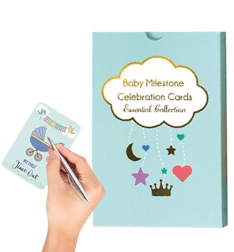 yakermur Meilensteinblöcke, monatliche Meilensteinkarten für Kinder - Bunte Monate Zeichen,50x lustige Babyparty -Dekorationen, entzückende Babyscheiben für, Mädchen