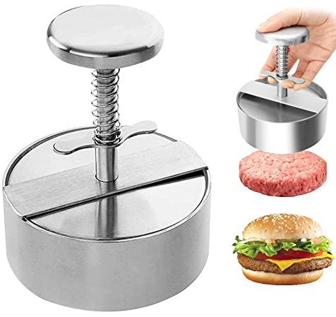 Burgerpresse - Edelstahl Patty Maker für leckeres Hamburger und BBQ Fleisch (14 x 14 cm)