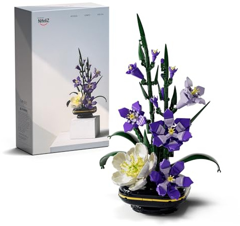 Nifeliz Botanicals Fleurs Glaïeul Set De Construction, Bouquet De Fleurs Convient pour La Décoration du Bureau à Domicile, Un Cadeau Inspiré par la Nature pour Adultes (478 Pièces, NF10332)