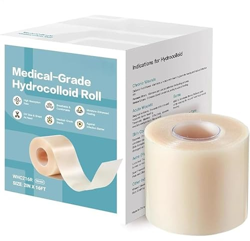 FmtwPhn Hydrokolloid Pflaster, 5 M Hydrokolloid Bandage, Flexible Feuchte Heilung Patch Rolle, HydrokolloidVerband Für Pickel, Schnitte, Zehen, Gesicht, Wundpflege, Frauen, Männer