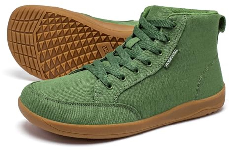 HOBIBEAR Zapatillas unisex sin cordones | Amplio espacio para los dedos | Deportivas altas de lona | Cómodas zapatillas de trail, verde, 43 EU Ancho