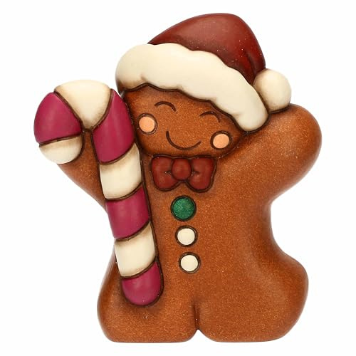 THUN - Omino di pan di zenzero Pepi con caramella in ceramica, piccolo - Thunland - 8,9x4x10,2 cm