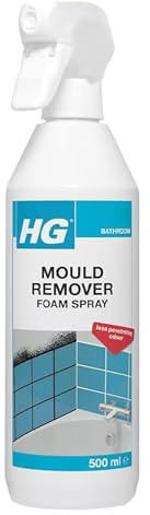 HG 500ml Mould Remover Foam Spray Fast Acting Cleaner for Black Mould on Bathroom Tiles Grout Silicone Seals and Walls Powerful Foam Action for Home Surface Cleaning