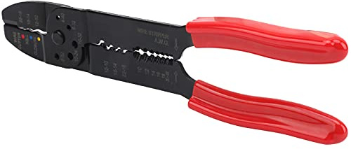 Fafeicy Alicates Prensadores, Herramienta de Prensado de Terminales de Alambre de Acero con Alto Contenido de Carbono, Multifunción para Electricistas, Pelado y Prensado AWG 10 a 22