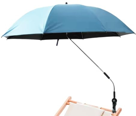 Ombrellone da spiaggia portatile, resistente e antivento, protezione UV, per esterni, spiaggia, sabbia, per piscina, patio, giardino, viaggi, campeggio, pesca, picnic, , , Azzurro, Refer to