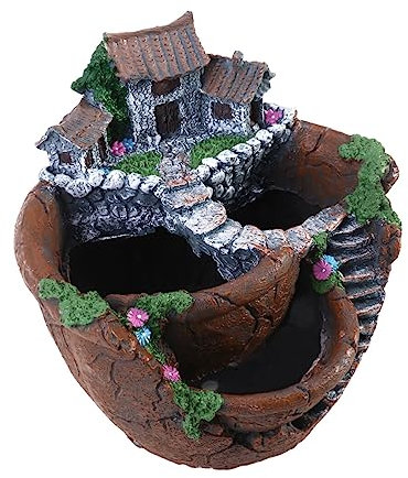 BESTOMZ Artificial Flowers Succulent Plants Mini Fairy Garden with Sweet House for Decoration