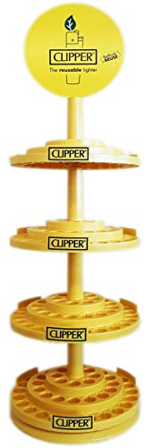 Expositor CLIPPER para Mecheros Giratorio (192 plazas, 4 pisos) - Estantería para Coleccionar, Exhibir Mecheros y Encendedores - Lighter Stand