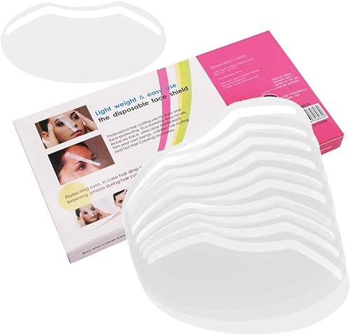 MUOBOFU Disaposable Haircut Face Shield, Friseurbedarf, Haarspray-Maske, für Schönheitssalon, lila Streifen ersetzen transparenten Kunststoffknall (50 Stück)