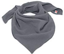 nanito Schal Halstuch Babyhalstuch Kinderschal Musselin Musselintuch Farbwahl Kinder Kinderhalstuch Baby Junge Mädchen Spucktuch Tuch 100% Bio Baumwolle 45 x 45 cm (grau)