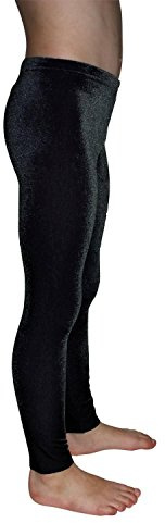 Sport Stretch Leggings Elastisch Velvet Dehnbar Nicki Samt Turnhose passend zum Turnanzug Kinder Mädchen Hüfthose Normale Taille Bundhöhe Farbe Schwarz, Größe 164