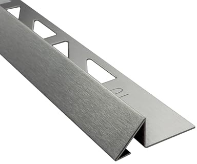 Dreiecksprofil V-Profil Edelstahlschiene Edelstahl V2A 2,5m 10mm gebürstet | Für saubere Fliesenkanten und ruhige Abschlüsse an Wand oder Boden, für 10mm Fliesenhöhe, 2,5m