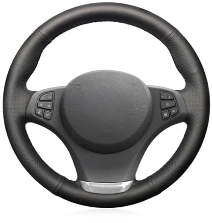 MEWANT Passgenauer Lenkradbezug zum Nähen für BMW X3 | BMW X3 E83 2007-2010 / X5 E53 2000-2006 / Lenkradzubehör / BMW X3 X5 / schwarzem Mikrofaser-Leder Atmungsaktiv Langlebig