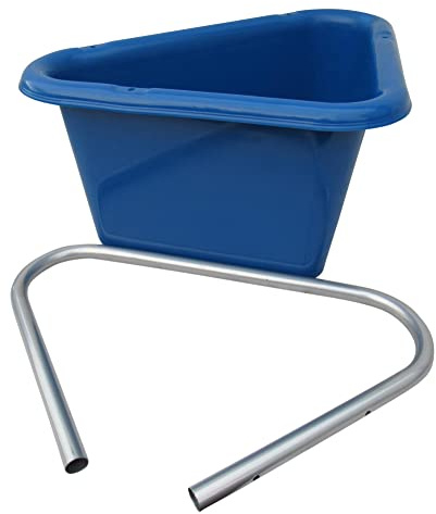SecureFix Direct Corner Manger Horse Feeder 45L With Bracket (Trough Stable Feed Bucket Equestrian Pony Blue)