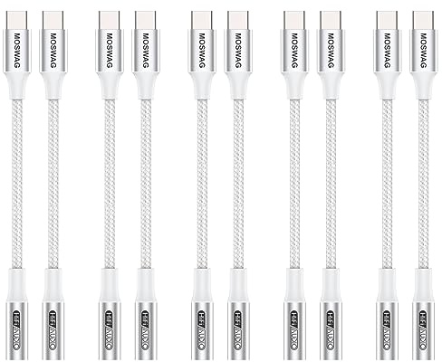 MOSWAG USB Type C to 3.5mm Headphone Jack Adapter, USB C to Aux Dongle Cable for iPhone 16 Pro Max/16 Pro/16 Plus/16/15 Pro/15, Samsung Galaxy S25 S24 S23 S22 S21 S20, Huawei, Pixel, iPad and more.