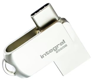 Integral Chiavetta USB 3.0 tipo C e tipo A da 256 GB, 360, con involucro in metallo solido, velocità di trasferimento elevate e semplice plug & play