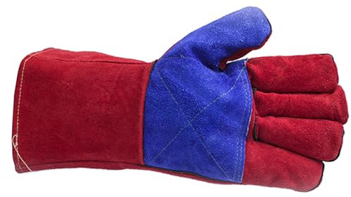 BE-TOOL Schweißerhandschuhe aus Leder, 35cm, weiches Leder, Kevlar-Nähte, vielseitiger Schutz für BBQ, Metallarbeiten, Schweißen, Gartenarbeit