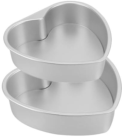 HQILRRA Moule Coeur,Moule a Gateau Coeur,Moule à Gâteau Cœur,Aluminium Anodisé, Revêtement Antiadhésif, Base Amovible,Convient pour les anniversaires, les mariages, Noël et Halloween