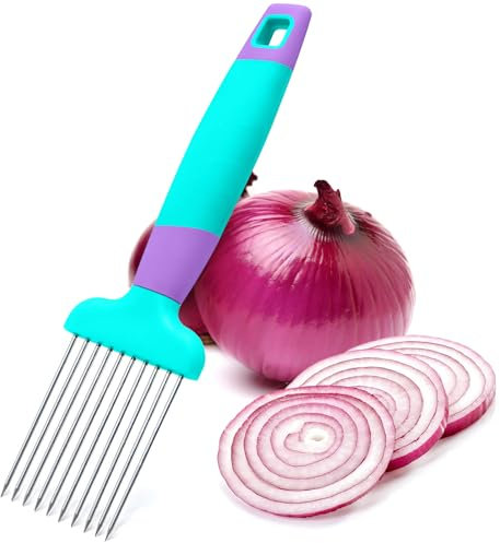 Onion Slicer Thin-Egg Chopperonion Onion Holder For Slicing,Avocado Slicer Tool Blooming Onion Cutter Kit,Meat Tenderizer Tomato Slicers For Home Use Cool Kitchen Gadgets 2024 (Blue)