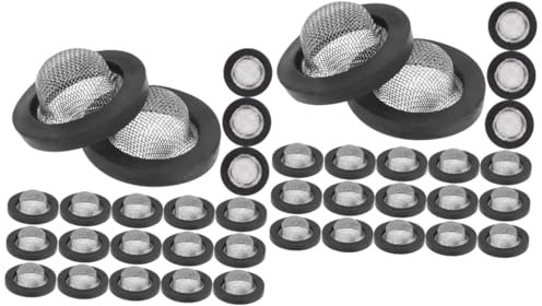 YARNOW 60 Stk Viertelmaschendichtung Schlauchwaschmaschinen Einlassschlauch Sieb Gartenschlauchfilter Schlauchwaschanlage Duschsieb Schlauch Filterwascher Waschmaschinenschlauch Gummi